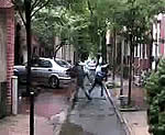 dancing in alley